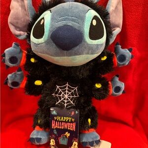 Disney Halloween Stitch Plush with Spider Web Design